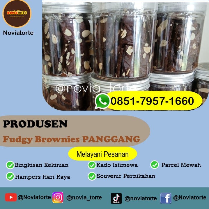 WA 085179571660, Brownies Fudgy Sekat Surabaya Noviatorte by