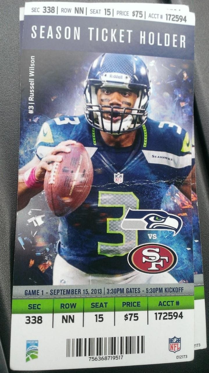 Seattle Seahawks 2013 Full Season Ticket Book - Super Bowl Champion Year