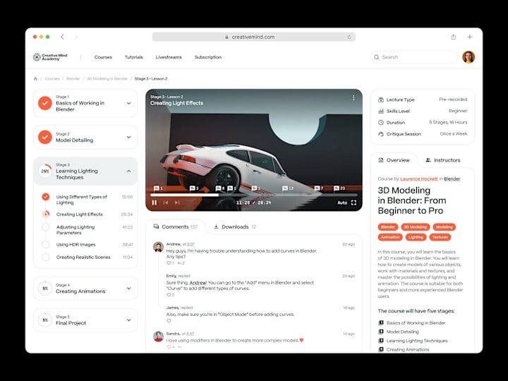 Online Courses Platform Website by Shakuro