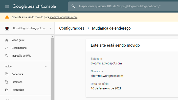 conclusão da solicitação