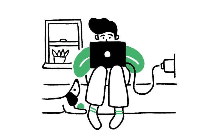 Man working remotely 