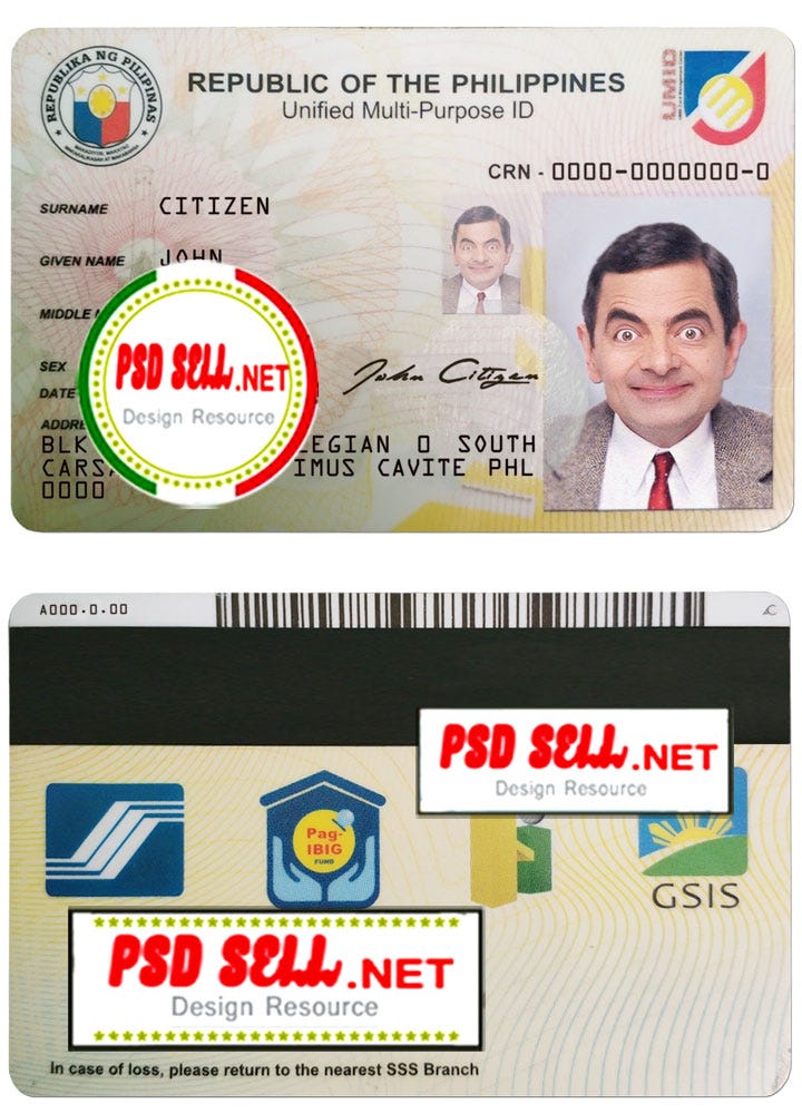 download Philippines ID card psd template by Psdsell.top Medium