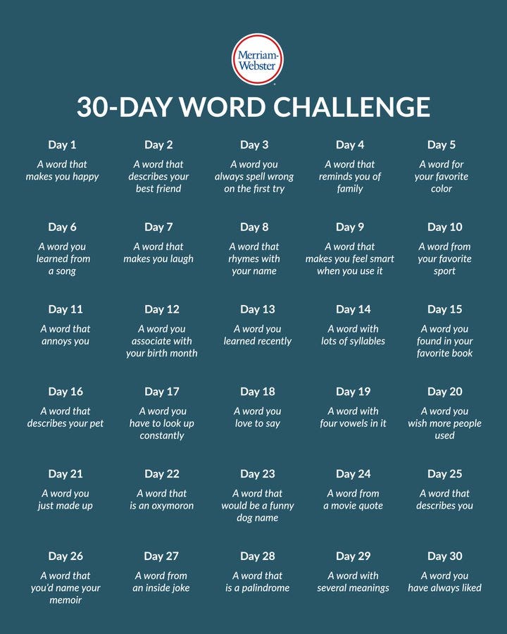 Merriam ster 30Day Word Challenge by Reginald BenHalliday Medium