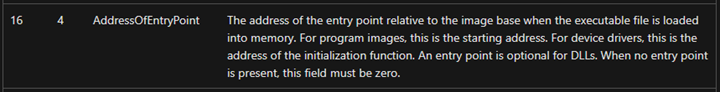 An offset to the AddressOfEntryPoint pointer.