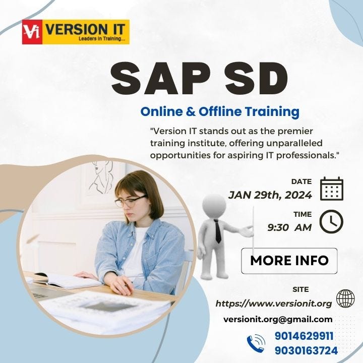 Version IT stands as the premier training institute for SAP SD in ...