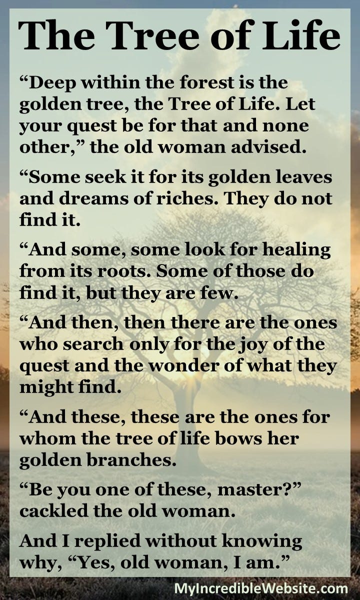 The Tree of Life, a Short Story by Gail Berry | by John Kremer | Tell Me a  Story, Grandpa | Medium