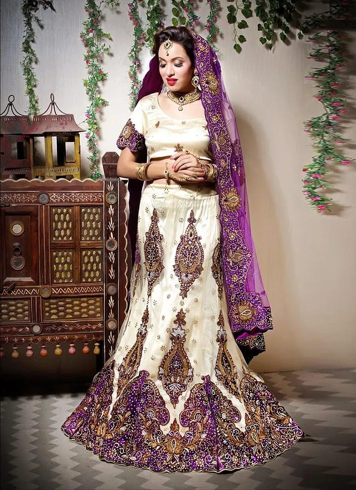 TRADITIONAL ETHNOVOG DESIGNER FISH CUT LEHENGAS by indian outfit