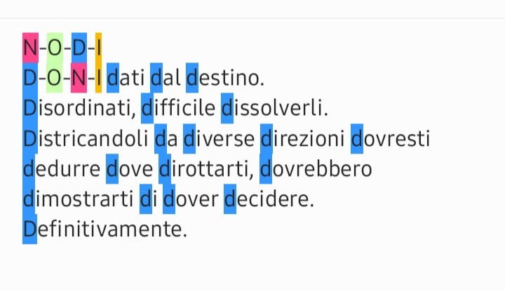 N-O-D-I
D-O-N-I dati dal destino.