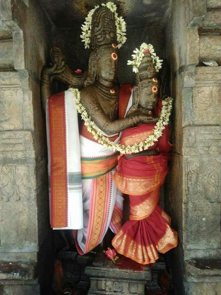 Shiva trying to please Parvati, the loving wife, who has turned away feigning anger, but hides her smile. A beautiful sculpture from Sri Meghanathar temple, Tamil Nadu, a perfect example of how the feminine energy is behind every actions, even behind the divine acts of Shiva. (Image source- https://in.pinterest.com/chitragowrisind/)