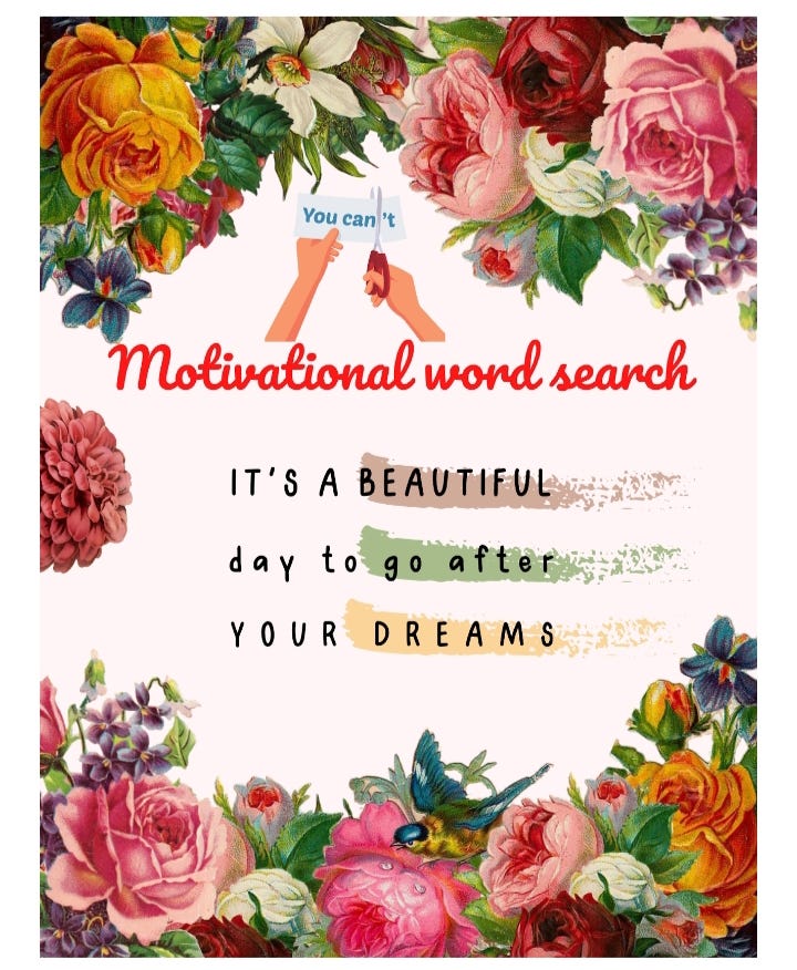 Motivational Word Search This book comes with 60 word search puzzles