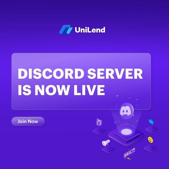UniLend Finance Has Now Landed Officially On Discord Join Our