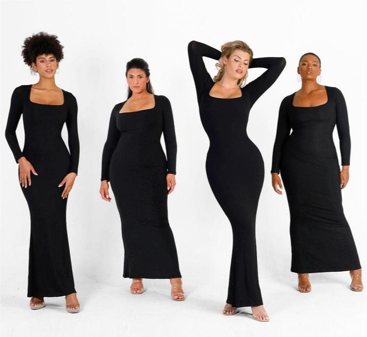 Popilush Women Maxi Bodycon Shaper Dress Built in Shapewear Bra