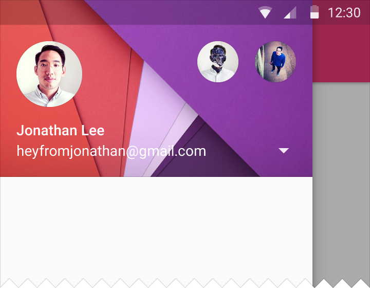 Material Design Navigation Drawer I Sizing by Pablo Costa