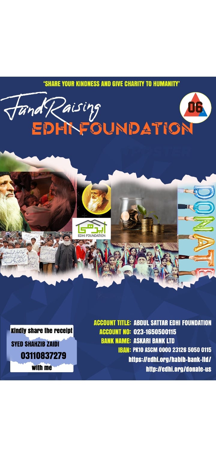 FUND COLLECTION FOR EDHI FOUNDATION by Syed Shahzaib Medium