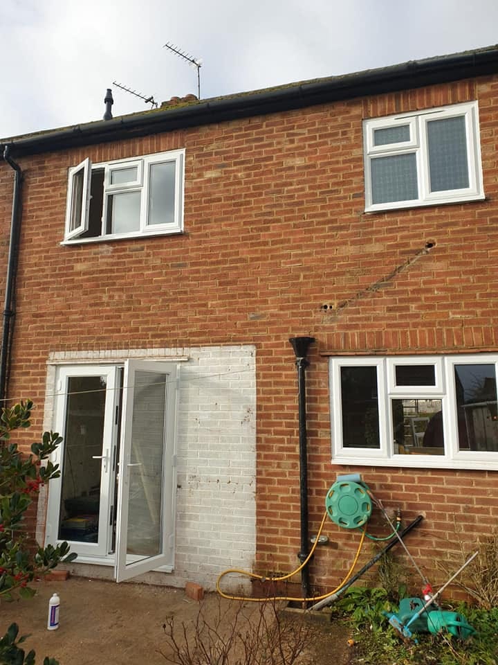 8 windows, 1 Bay window, French Doors and a Front Door Combination