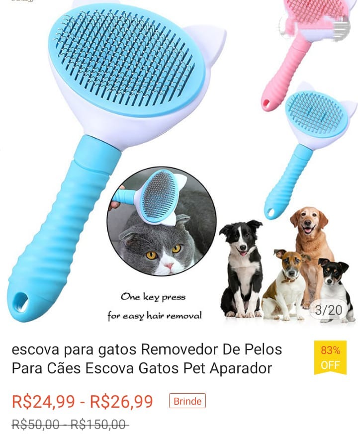 escova para gatos Removedor De Pelos Para Cães Escova Gatos Pet Aparador