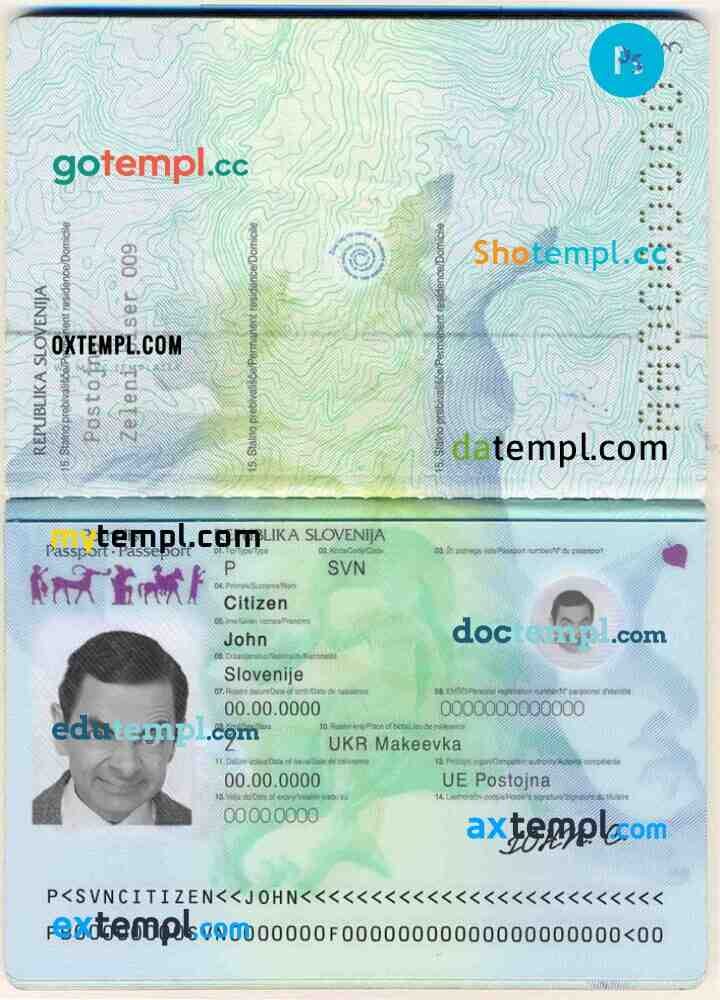 Slovenian passport example in PSD format, fully editable | by Intempl ...