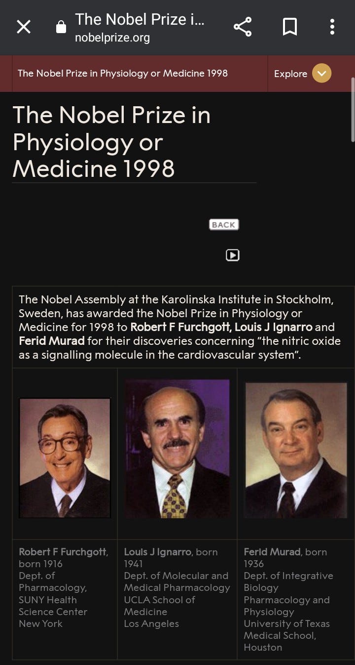 Nobel Prize 1998 Physiology Awarded For Invention Of Nitric Oxide As Communicating Molecule 9149