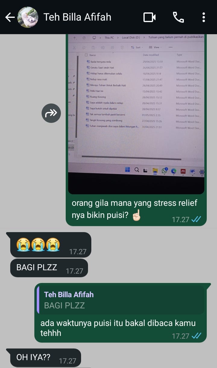 Janji penulis pada sahabatnya
