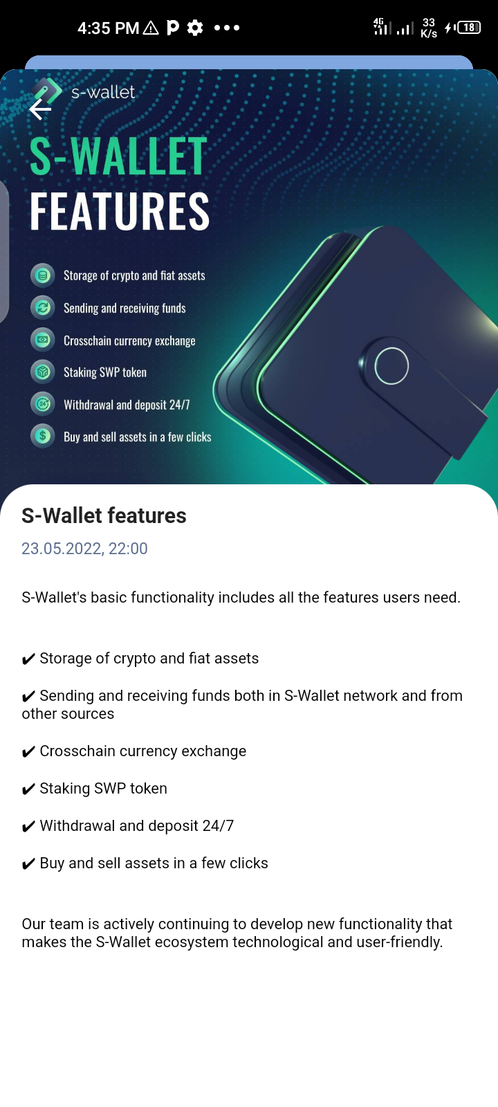 Benefits of SWallet. SWallet which is a highly secure and… by