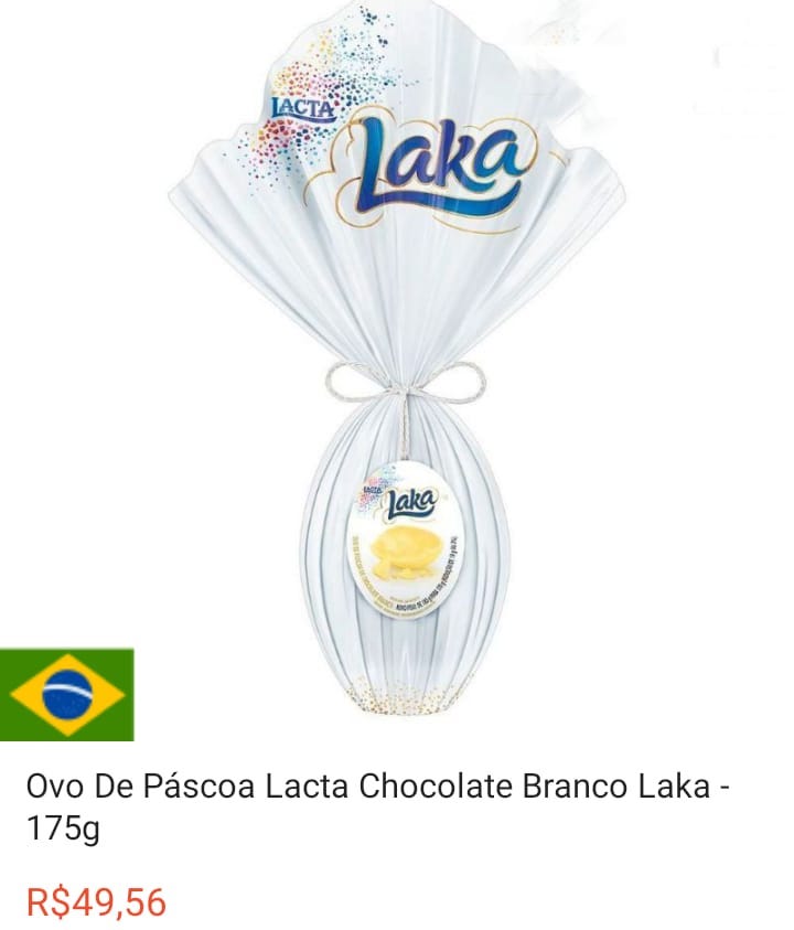 Ovo De Páscoa Lacta Chocolate Branco Laka — 175g