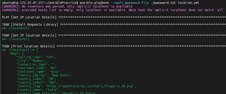 ansible-playbook --vault-password-file