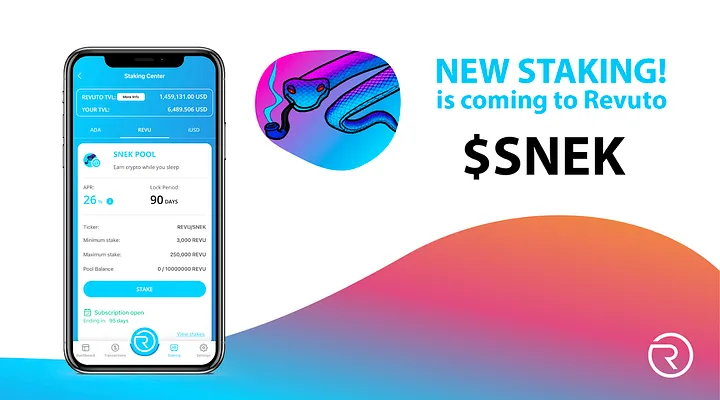 Stake $REVU to earn $SNEK