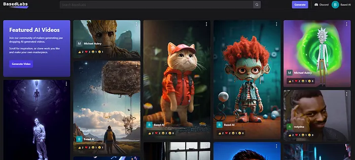 Homepage of Based Labs AI