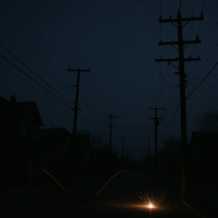 Outages because of line broken in a storm and creating faults