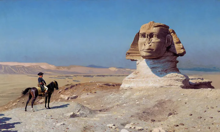 Napoleon Bonaparte and a Sphinx in Egypt