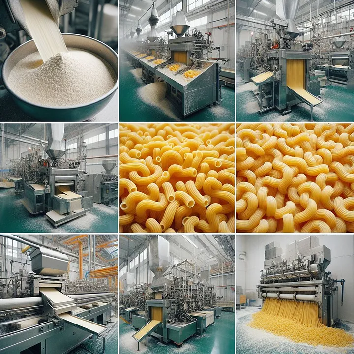 Macaroni Making Process in Factory