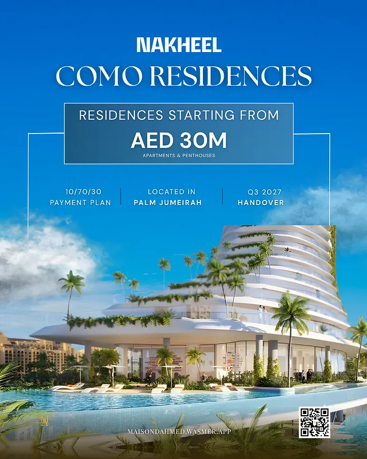 3‑Bedroom Apartment for Sale in Como Residences by Nakheel