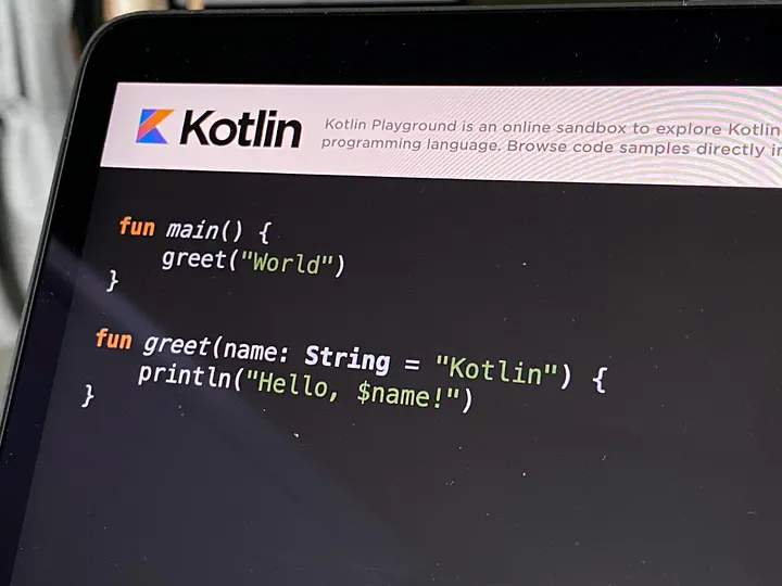 The image depicts a language named kotlin