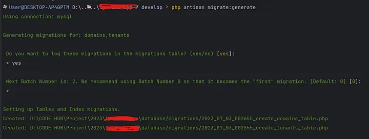 generate migration