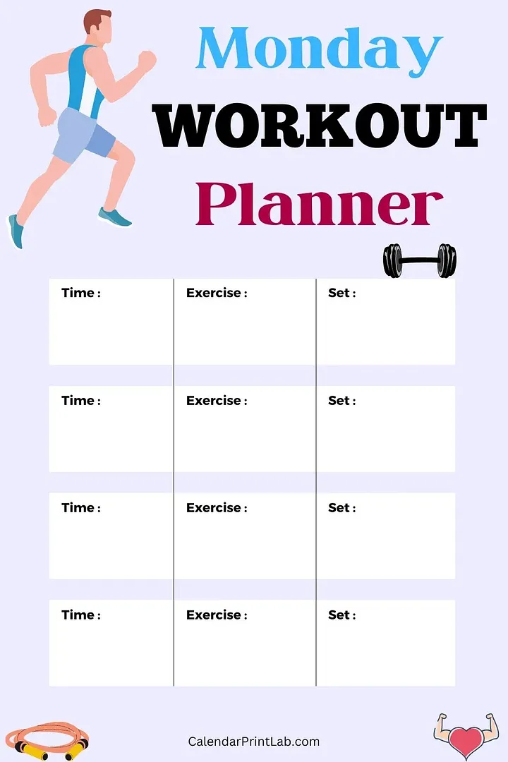 workout planner for men