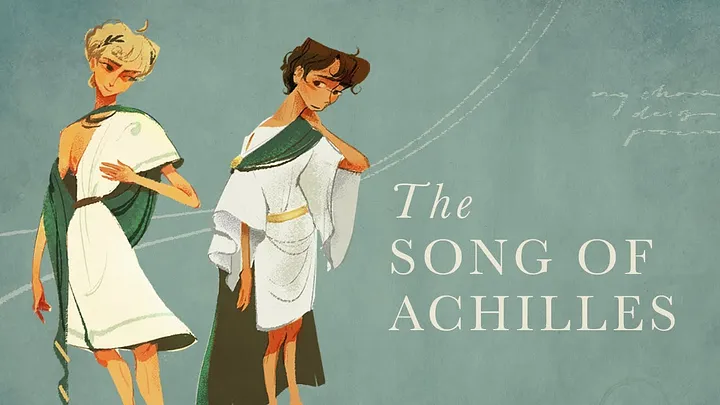 an illustration of patroclus and achilles, done by artist lemoncholy