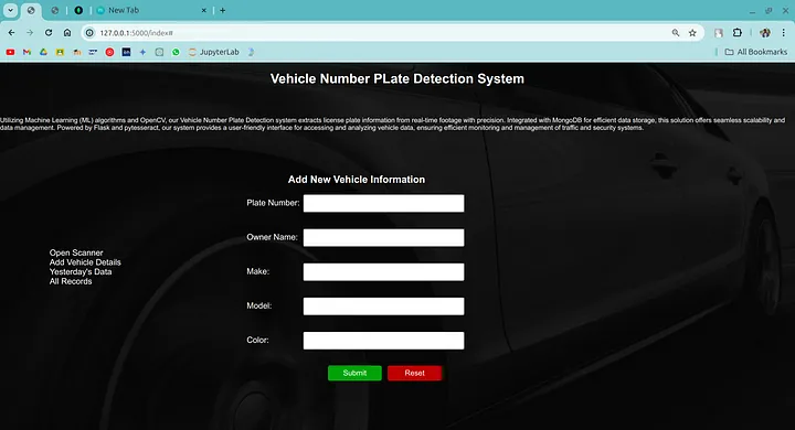 Add New Vehicle Record
