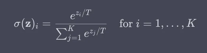 Softmax with Temperature = T