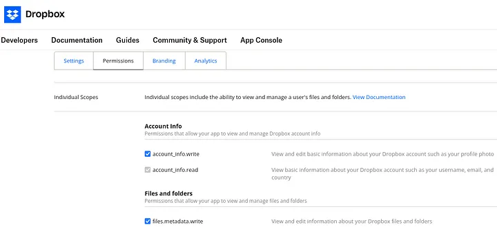 Dropbox account (Source : Medium).