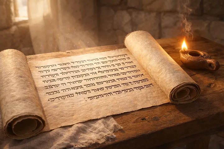 Naskah Ibrani asli Yesaya 9 ayat 5 tentang Penasihat Ajaib dan Allah yang Perkasa sebagai otoritas kedaulatan Kristus.