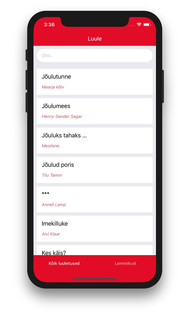 Luule app screenshot