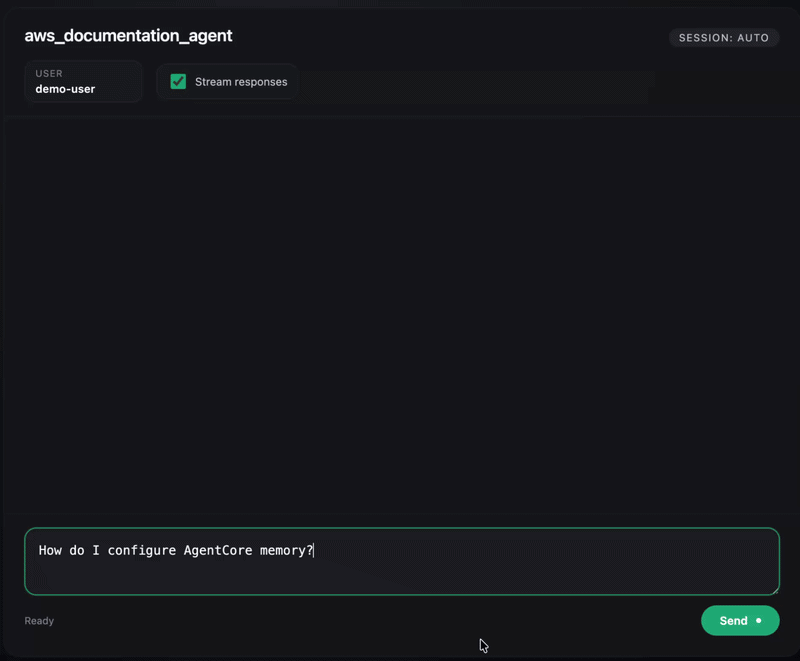 Agent Template Chat Interface (Streaming Mode)