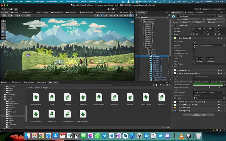My game Zablek’s Path in the Unity Editor.