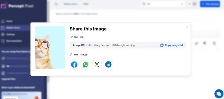 Share the assets or image with one click - PerceptPixel