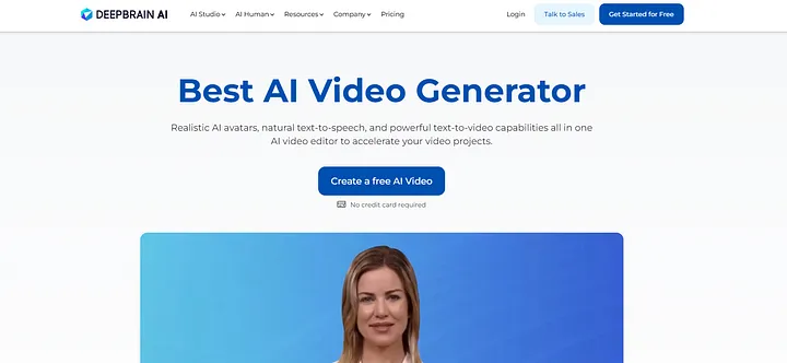 DeepBrain AI Home Page