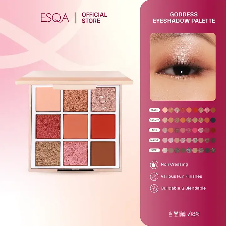 Pratinjau ESQA Goddess Eyeshadow Palette