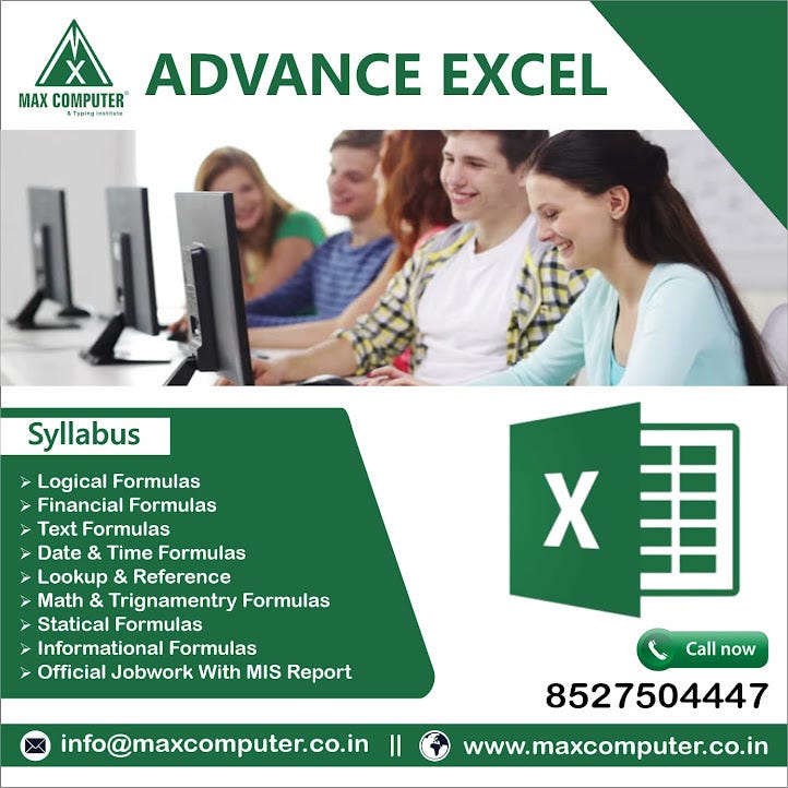 Excel Course Service Best Advance Excel Course Service in Delhi. | by max computer | Medium