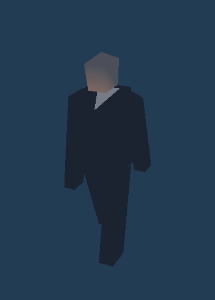 fully animated pedestrian with only 60 triangles