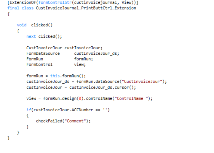 Get records on Form Control X++ D365FO (Extension of Form Control X++