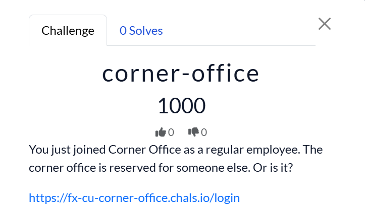 CU CTF- Corner office-Challenge Write-Up